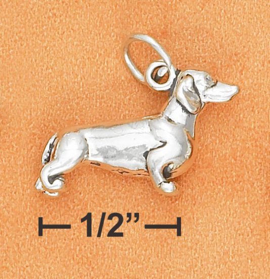 STERLING SILVER 3D ANTIQUED DACHSHUND CHARM