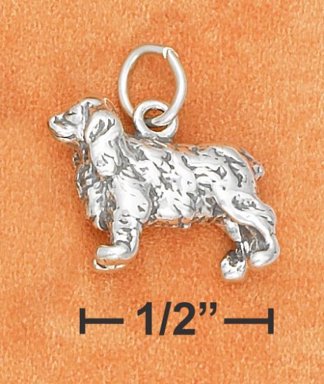 STERLING SILVER 3D ANTIQUED COCKER SPANIEL CHARM