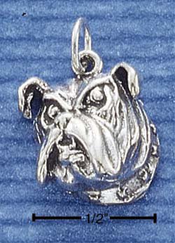 STERLING SILVER BULLDOG FACE CHARM
