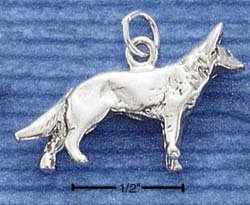 STERLING SILVER 3D GERMAN SHEPHERD CHARM