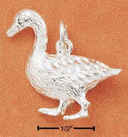 STERLING SILVER DIAMOND CUT DUCK CHARM