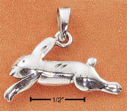 STERLING SILVER DIAMOND CUT BUNNY IN FLIGHT CHARM