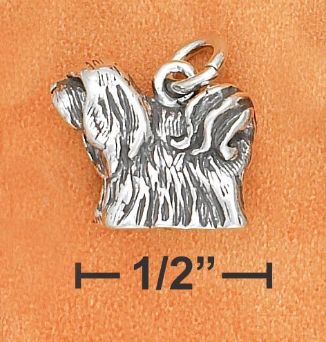 STERLING SILVER 3D ANTIQUED LHASA APSO CHARM