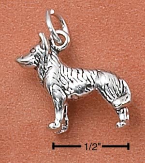 STERLING SILVER 3-D SIBERIAN HUSKY CHARM