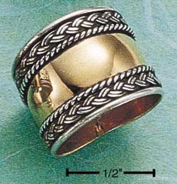 STERLING SILVER W/ COPPER EXTRA WIDE TAPERED BAND