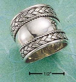 STERLING SILVER EXTRA WIDE TAPERED BAND