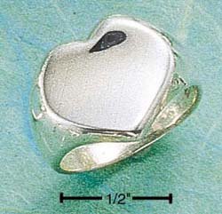 STERLING SILVER HP CONCAVE HEART RING