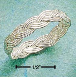 STERLING SILVER NARROW BRAIDED BAND