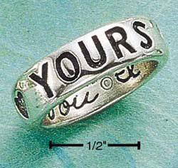 STERLING SILVER "FOREVER YOURS" W/ "I LOVE YOU" INSIDE BAND