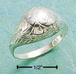STERLING SILVER LARGE ENGRAVED DOME RING