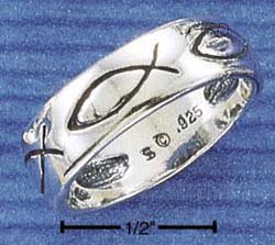 STERLING SILVER LIFE FISH BAND