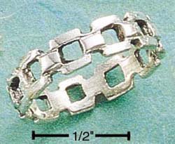 STERLING SILVER SQUARE LINK BAND
