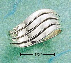 STERLING SILVER 4 CONCENTRIC WAVE BANDS