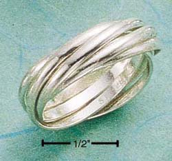 STERLING SILVER SIX RING SLIDE RING