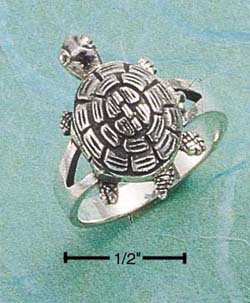STERLING SILVER TURTLE POISON RING