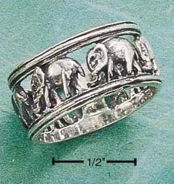 STERLING SILVER ELEPHANT BAND W/ OPEN SPACES