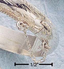 STERLING SILVER 7MM ETCHED BABY BANGLE BRACELET