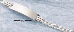 STERLING SILVER 5.5" CHILDREN'S FIGAROA ID BRACELET