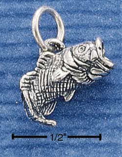 STERLING SILVER SMALL LARGE MOUTH BASS CHARM