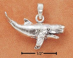 STERLING SILVER 3-D HUMPBACK WHALE CHARM