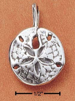 STERLING SILVER ANTIQUED SANDDOLLAR CHARM