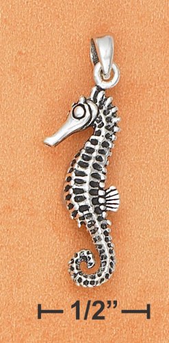 STERLING SILVER SEA HORSE CHARM (1.25")