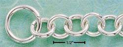 STERLING SILVER 7" ROUND LINK TOGGLE BRACELET