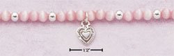 STERLING SILVER 5" CHILDREN'S PINK CAT EYE BRACELET