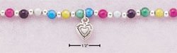 STERLING SILVER 5" MULTI COLOR MIRACLE BEAD CHILDREN'S BRACELET