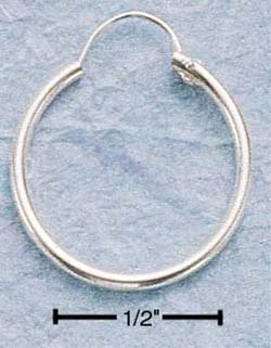 STERLING SILVER 18MM TUBULAR HOOP WITH "U" WIRE EARRINGS