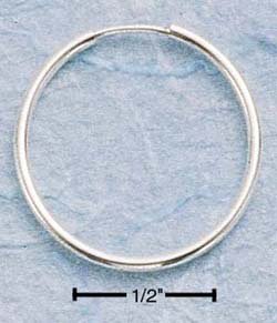 STERLING SILVER 20MM ENDLESS WIRE HOOP EARRINGS