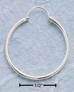 STERLING SILVER 20MM TUBULAR HOOP WITH "U" WIRE EARRINGS