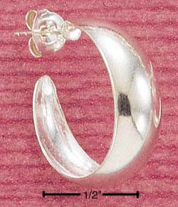 STERLING SILVER 22MM HIGH POLISH 3/4 LOOP POST EARRINGS