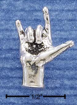 STERLING SILVER 3D "I LOVE YOU" SIGN CHARM