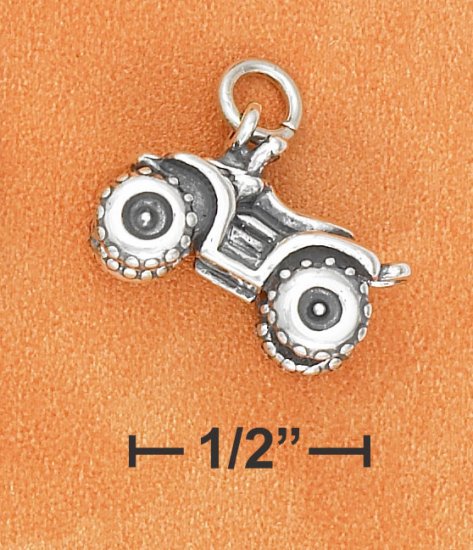 STERLING SILVER 3D ANTIQUED 4 WHEELER CHARM