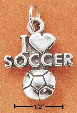 STERLING SILVER "I LOVE SOCCER" CHARM