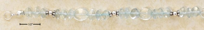 STERLING SILVER 7" BLUE TOPAZ BRACELET