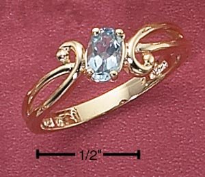 STERLING SILVER VERMEIL GENUINE BLUE TOPAZ RING
