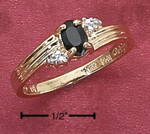 STERLING SILVER VERMEIL GENUINE OVAL SAPPHIRE RING