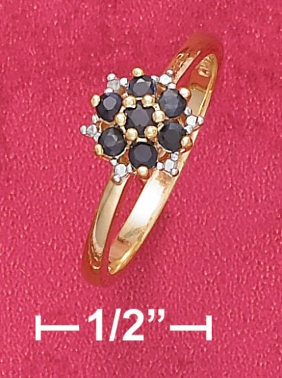 STERLING SILVER 18K VERMEIL SAPPHIRE CLUSTER RING