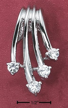 STERLING SILVER HP WATERFALL CZ SLIDE PENDANT