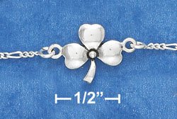 STERLING SILVER 7" SHAMROCK BRACELET WITH SPRING RING CLASP