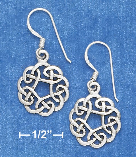 STERLING SILVER ANTIQUED 5/8" CELTIC DESIGN ON F W EARRINGS