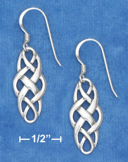STERLING SILVER CELTIC WEAVE FRENCH WIRE EARRINGS