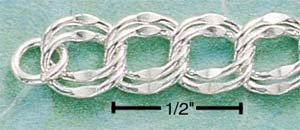 STERLING SILVER 7" DOUBLE BEVELED LINK BRACELET (~7MM)