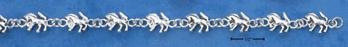 STERLING SILVER MINI HORSE LINK BRACELET