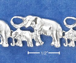 STERLING SILVER BIG & LITTLE ELEPHANTS BRACELET