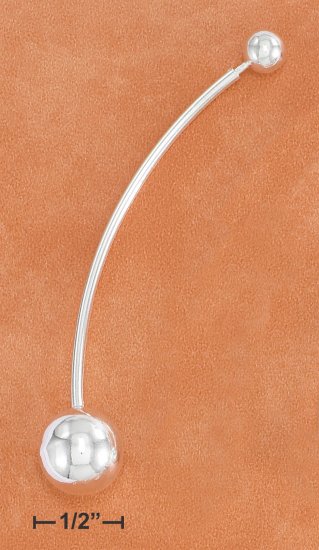 STERLING SILVER 2.5" CURVED BARBELL ILLUSION EAR PINS