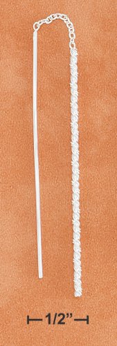 STERLING SILVER PLAIN WIRE & TWISTED WIRE EAR THREADS
