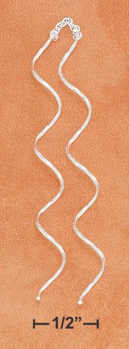 STERLING SILVER DOUBLE SQUIGGLE EAR THREADS